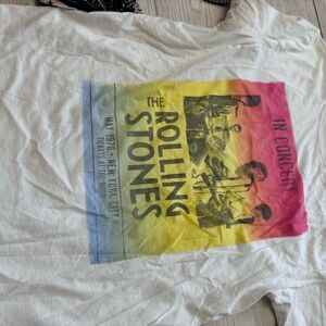 the Rolling Stones White Tee with Black Logo Print